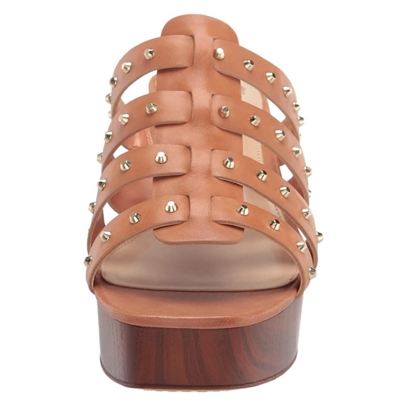 Vince Camuto Charmie Heeled Studded Platform Sandal in Himalayan Tan 7.5 - Picture 2 of 6